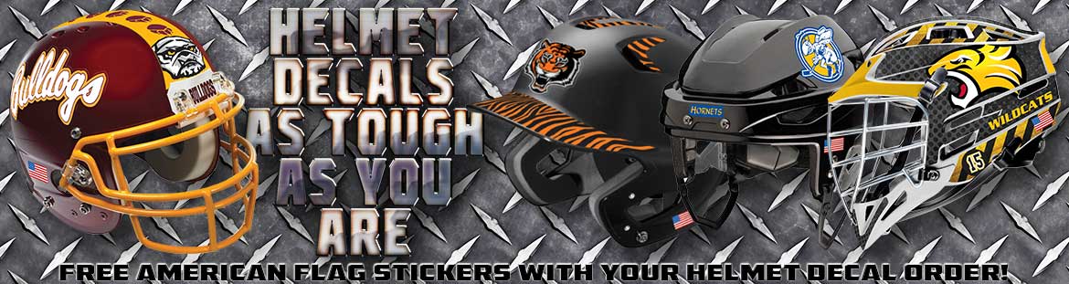 Pro-Tuff Helmet Decals for Football, Baseball, Softball, Hockey, Lacrosse and More!
