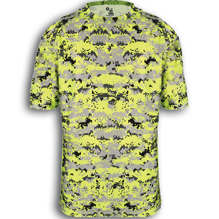 18 Colors, Youth/Adult Badger Sport Digi-Camo Short & Long Sleeve Side Panel Athletic Performance Wicking Shirt/Jersey 