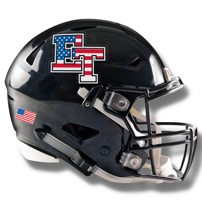 Iced American Flag  Mini Football Helmet Decal 
