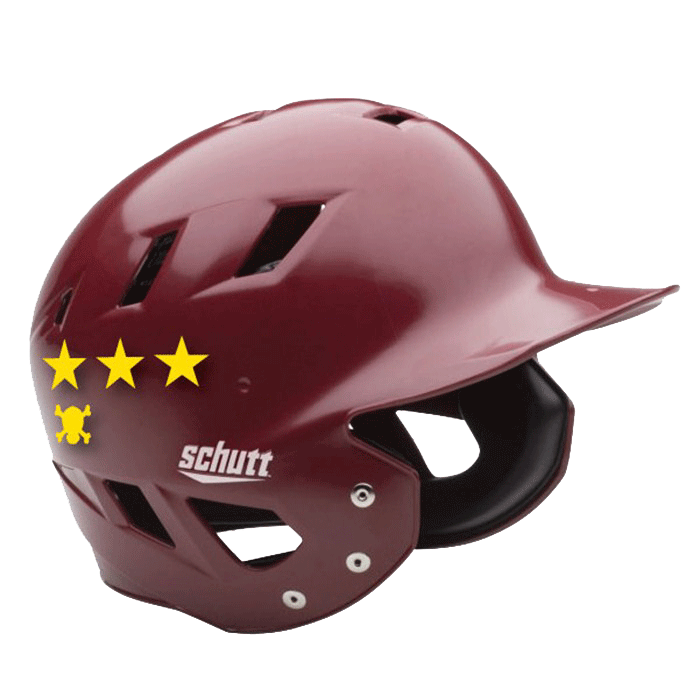 Helmet Award Stickers Sports Helmet Decal Broken Bat Baseball Softball Little 