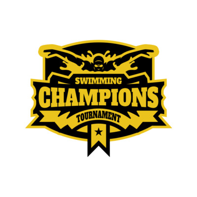 Champions Swimming Tournament logo template Thumbnail