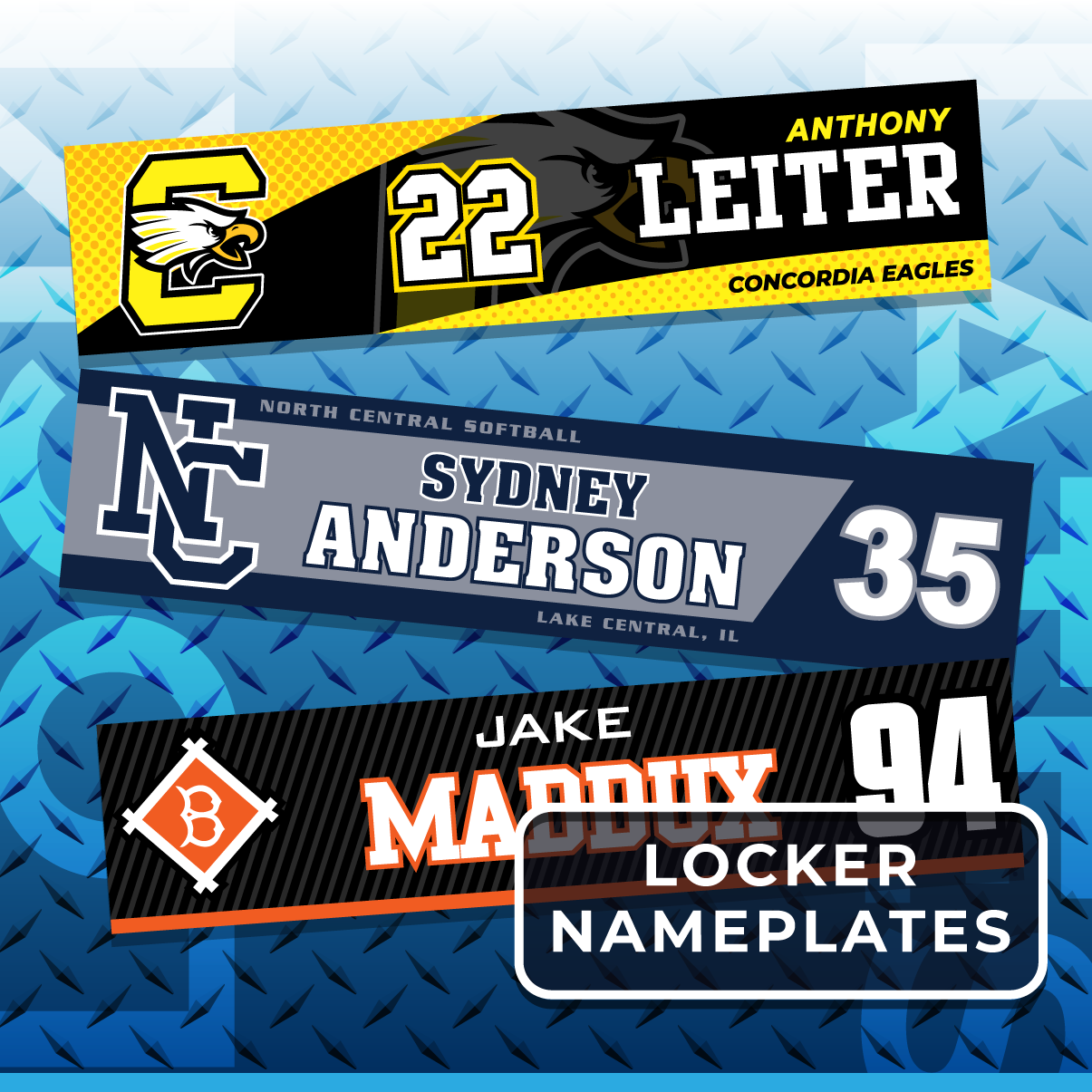 custom team locker nameplates