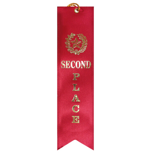 Second Place Premium Event Ribbon with Card & String Thumbnail