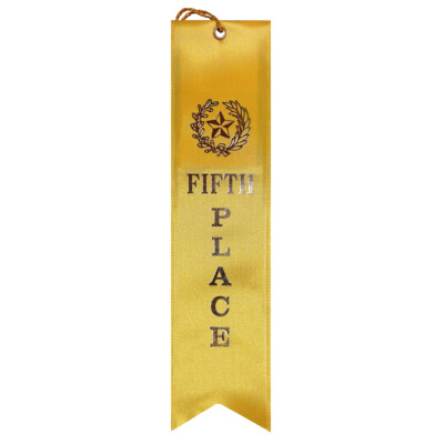 Fifth Place Premium Event Ribbon with Card & String Thumbnail