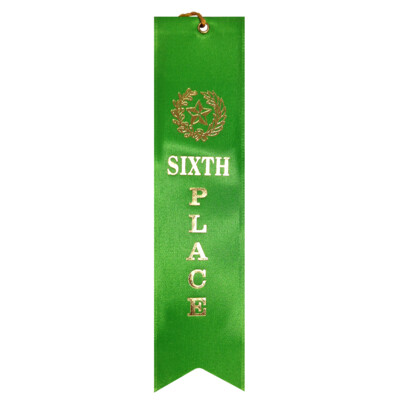 Sixth Place Premium Event Ribbon with Card & String Thumbnail
