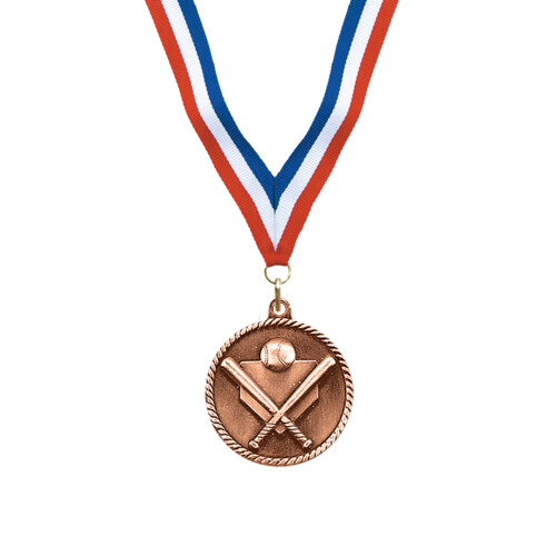 Bronze Baseball Award Medal Thumbnail