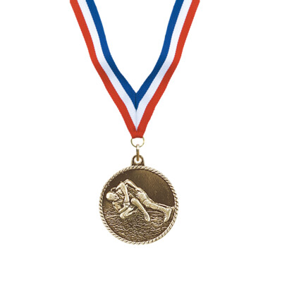 Gold Wrestling Award Medal Thumbnail