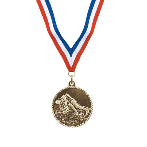 Gold Wrestling Award Medal Thumbnail