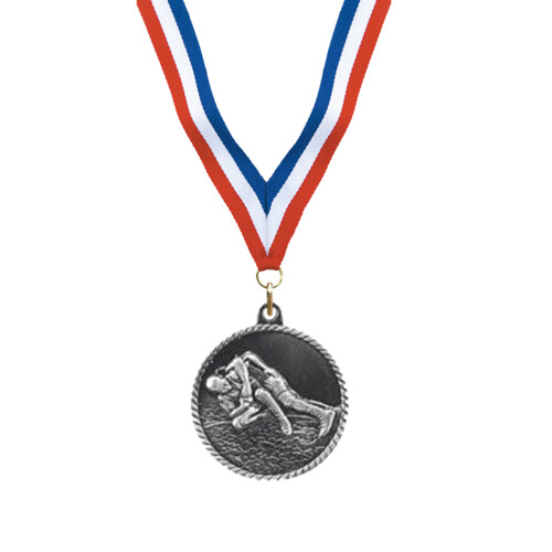 Silver Wrestling Award Medal Thumbnail