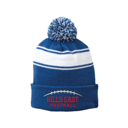 Sport Tek Stripe Pom Pom Beanie Thumbnail