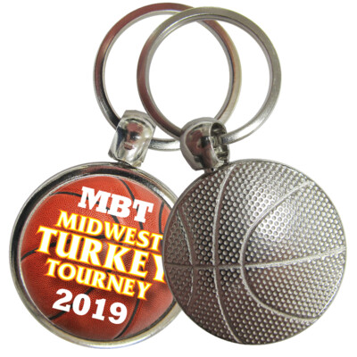 Metal Basketball Key Tag Thumbnail