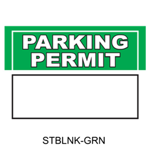 Write-On Blank Parking Green Permits Thumbnail
