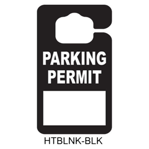 Write-On Blank Hang Tag Parking Black Permits Thumbnail