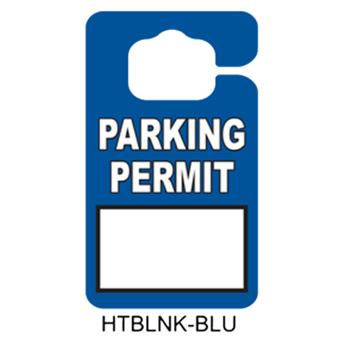 Write-On Blank Hang Tag Parking Blue Permits Thumbnail