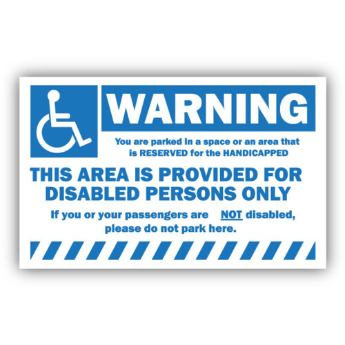 Handicap Parking Violation Sticker Thumbnail