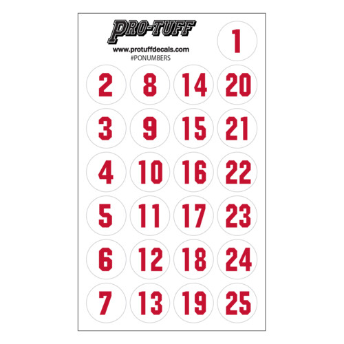 1 Color Single Punch-Out Number Sheets Thumbnail