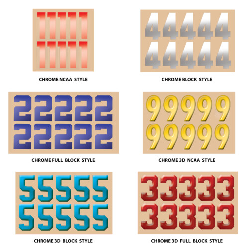 1 Color Chrome Single Digit Die-Cut Number Thumbnail