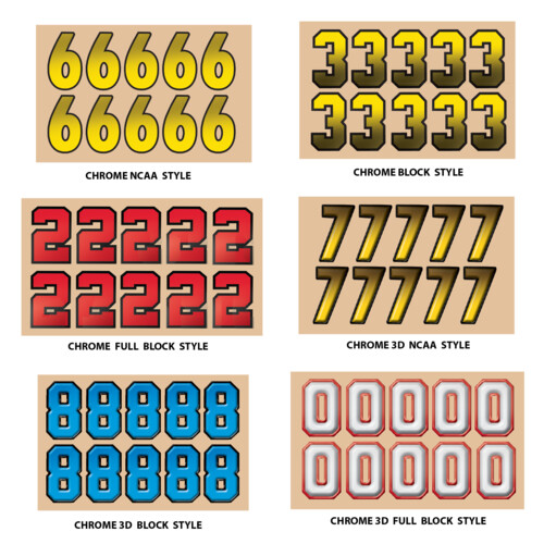 2 Color Chrome Single Digit Die-Cut Number Thumbnail