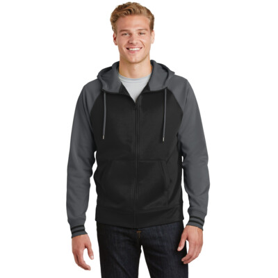 Sport Tek Wick ® Varsity Fleece Full Zip Hooded Jacket Thumbnail