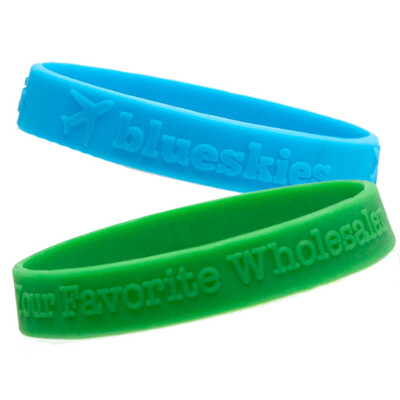 1/2" Embossed Silicone Wristband Thumbnail