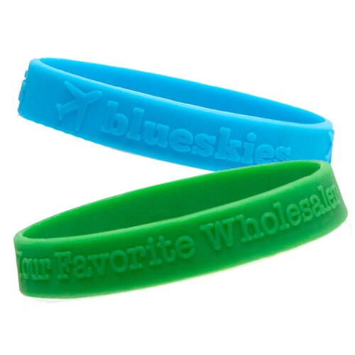 1/2" Embossed Silicone Wristband Thumbnail