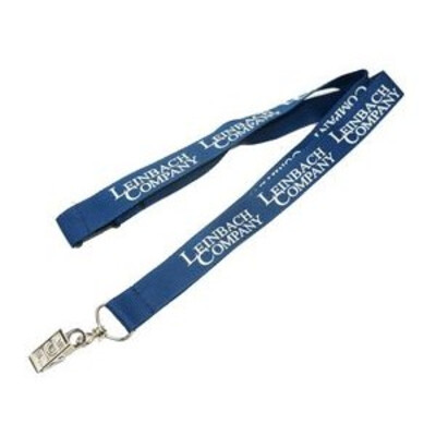 QUICK SHIP Bulldog Clip 3/4” Wide Lanyards Imprinted Thumbnail